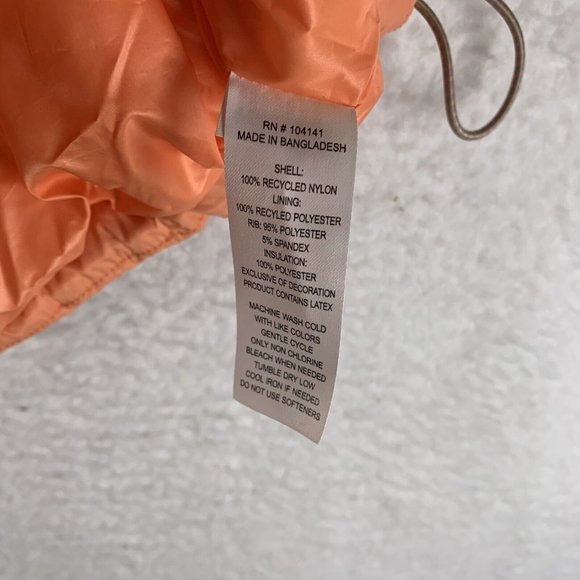 Alpine Design Puffer Vest Jacket Women's Large Orange Shortie Quilted 7173 - Picture 6 of 8